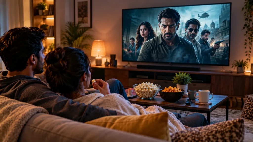 Cozy living room setup for watching OTT movies and web series